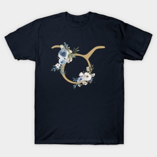 Taurus Floral Zodiac Symbol T-Shirt